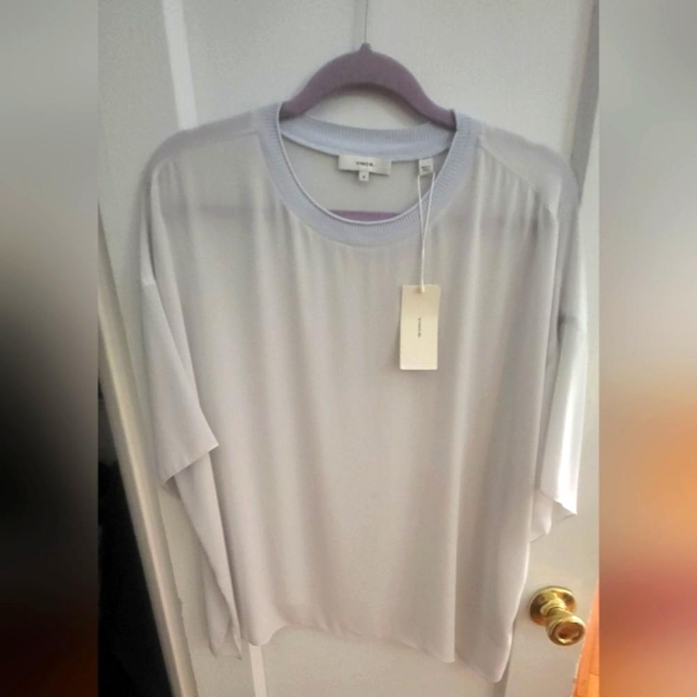 Ice Blue VINCE Blouse